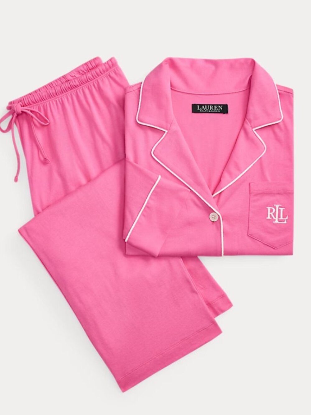 Ralph Lauren Pink Long Sleeve PJ Set Modal Cotton Blend Size Medium
